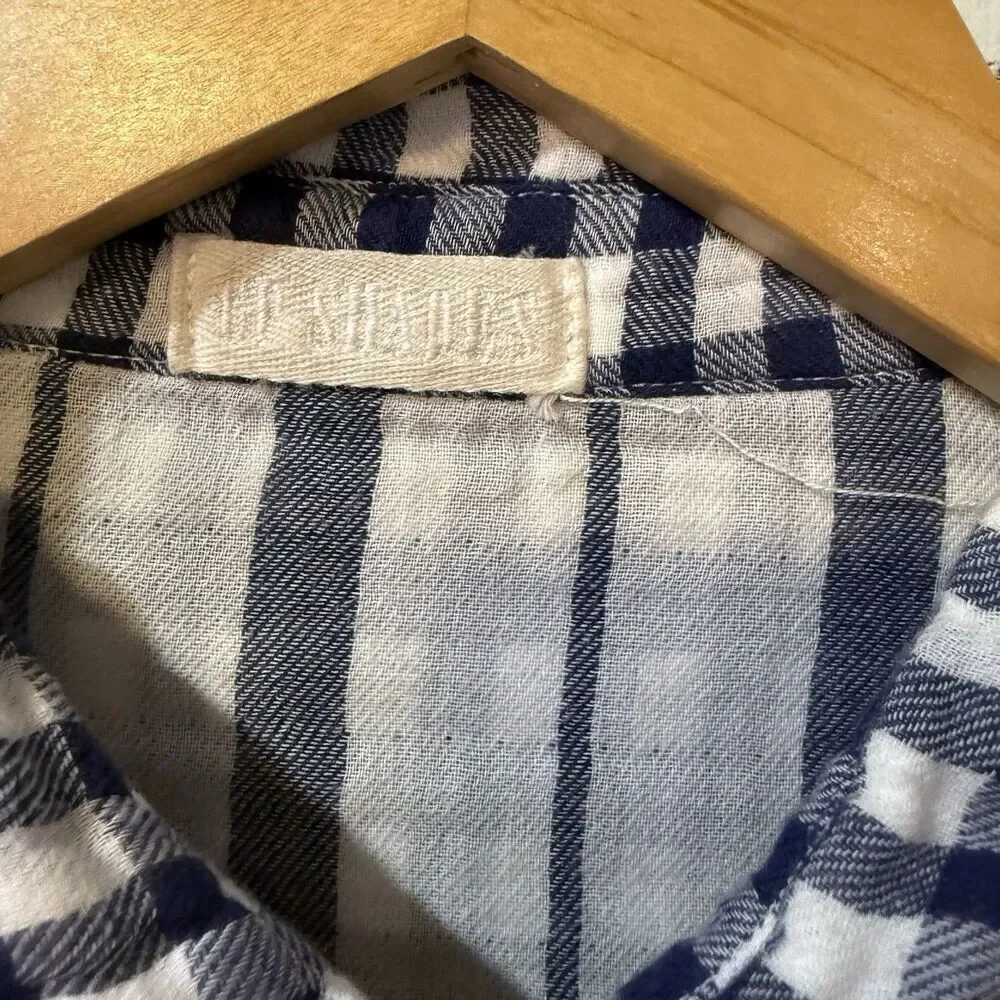 CP Shades Shirt Womens XS Blue Plaid Double Cloth Cotton Button Front USA